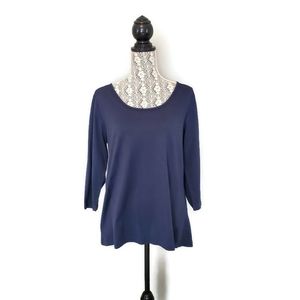 Joan Vass Classic 3/4-sleeve Scoop-neck Jersey